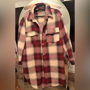 Sweet Love Red and Cream Plaid Utility Jacket